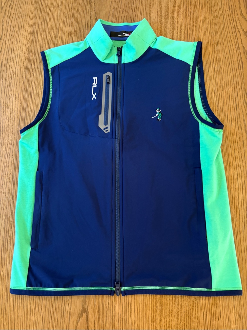 Ralph Lauren RLX Sleeveless Vest in Navy and Aqua Green